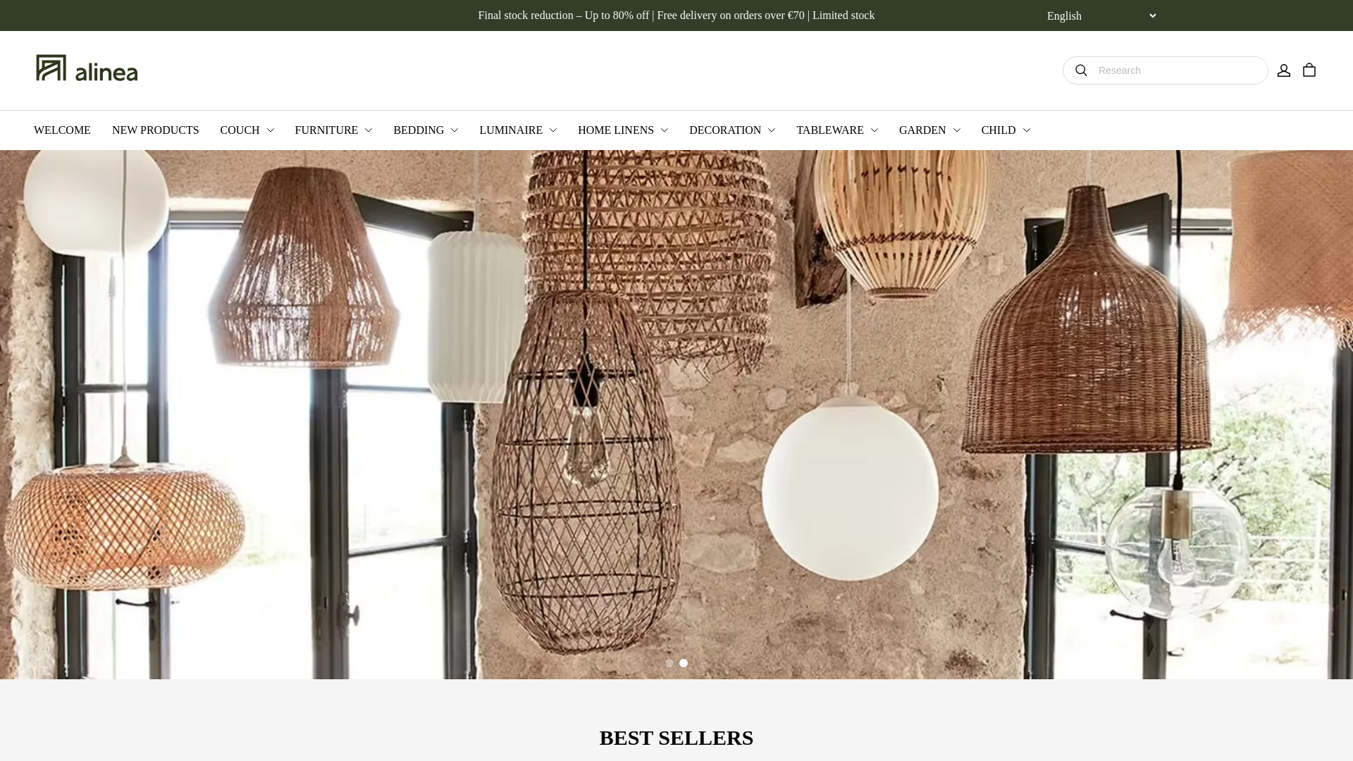 website screenshot of https://alineaofficial.com/