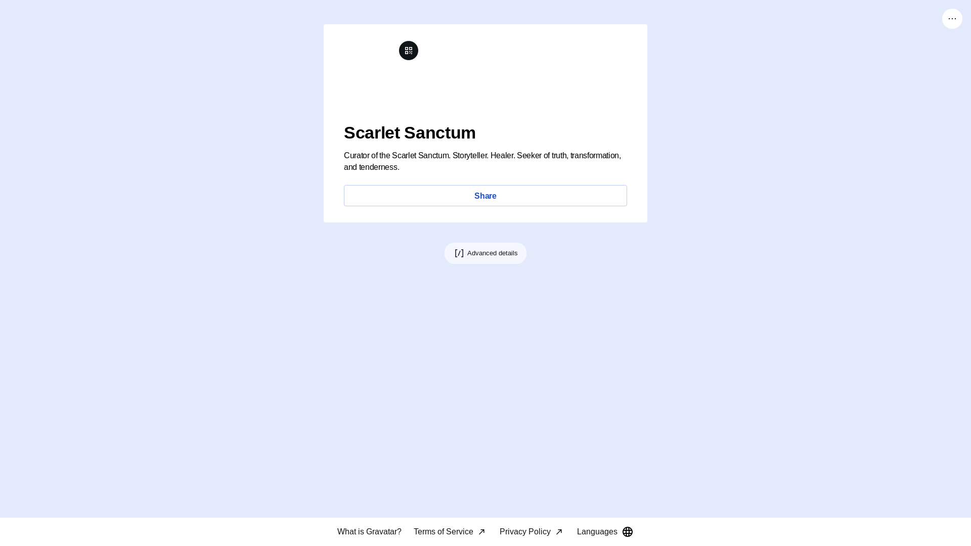 website screenshot of https://scarletsanctum.link/