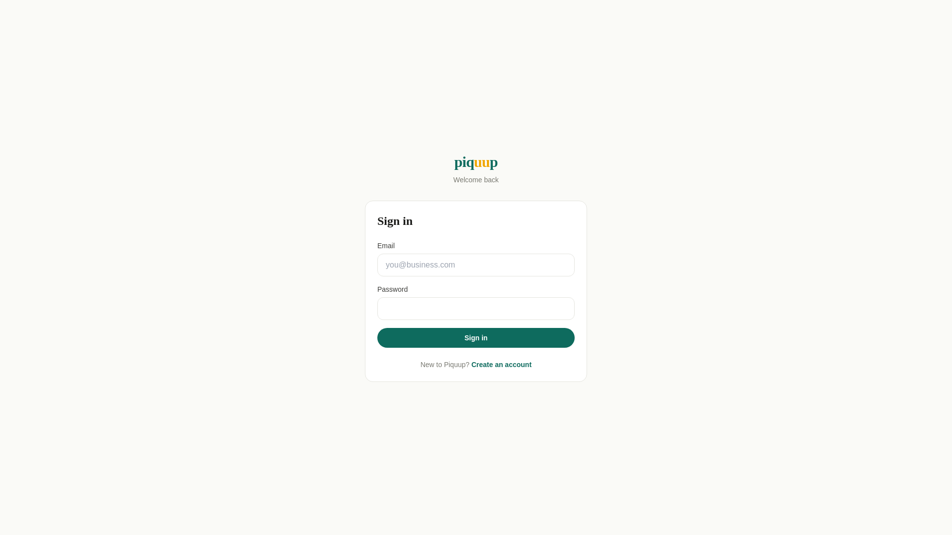 website screenshot of https://piquup-dashboard.pages.dev/