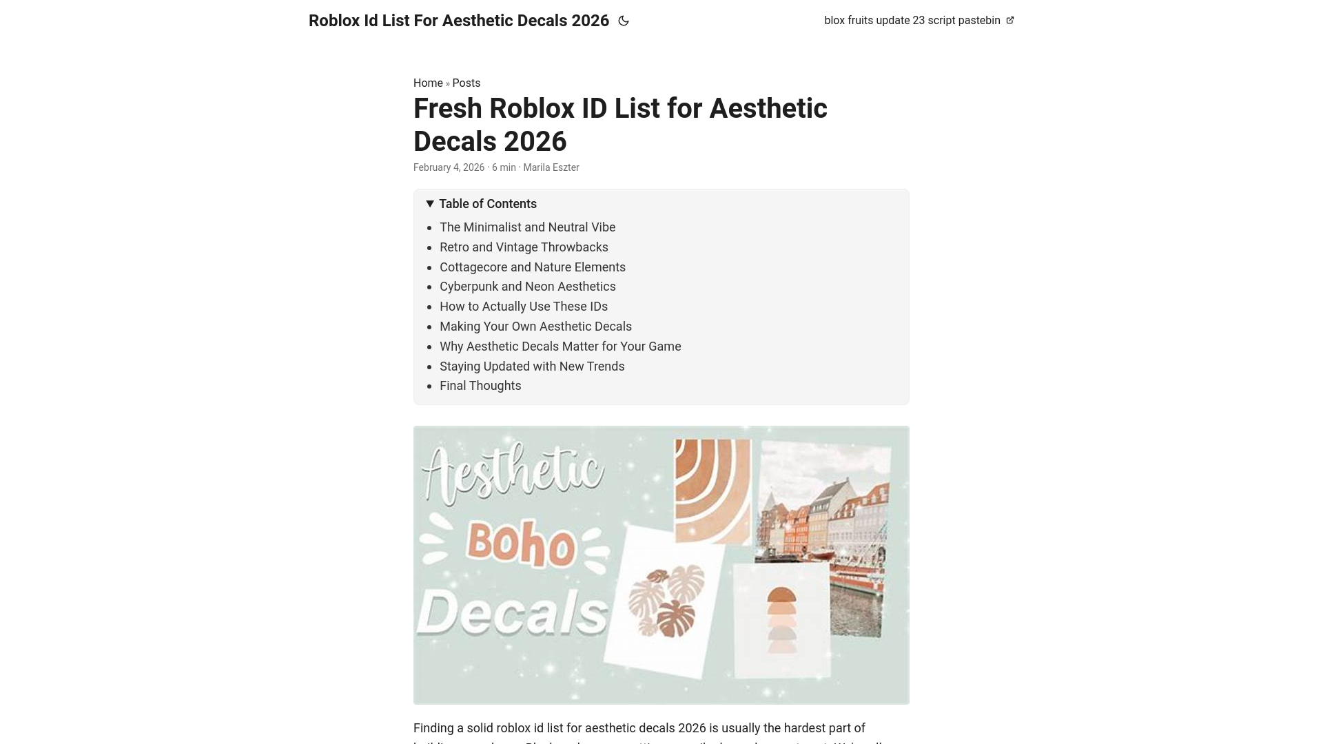 website screenshot of https://roblox-id-list-for-aesthetic-decals-2026.pages.dev/