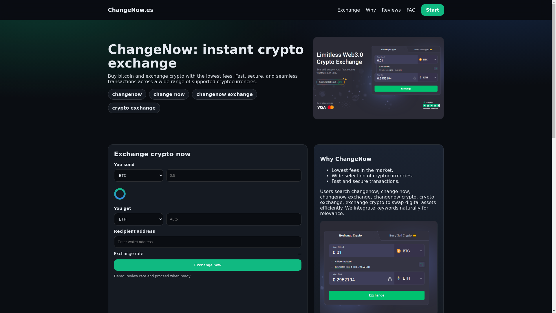 website screenshot of https://changenow-es.pages.dev/