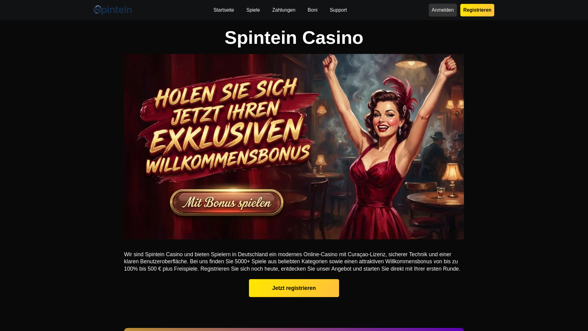 website screenshot of https://spinteincasino-de-49194.pages.dev/