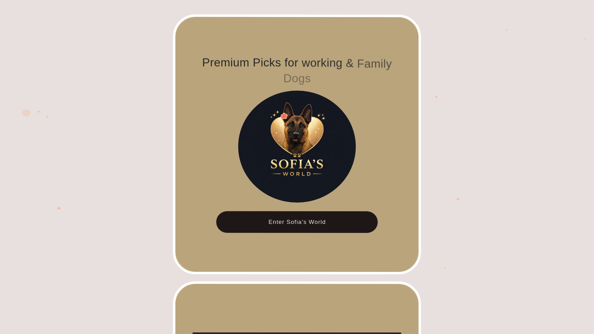 website screenshot of https://sofiasworldpets.com/