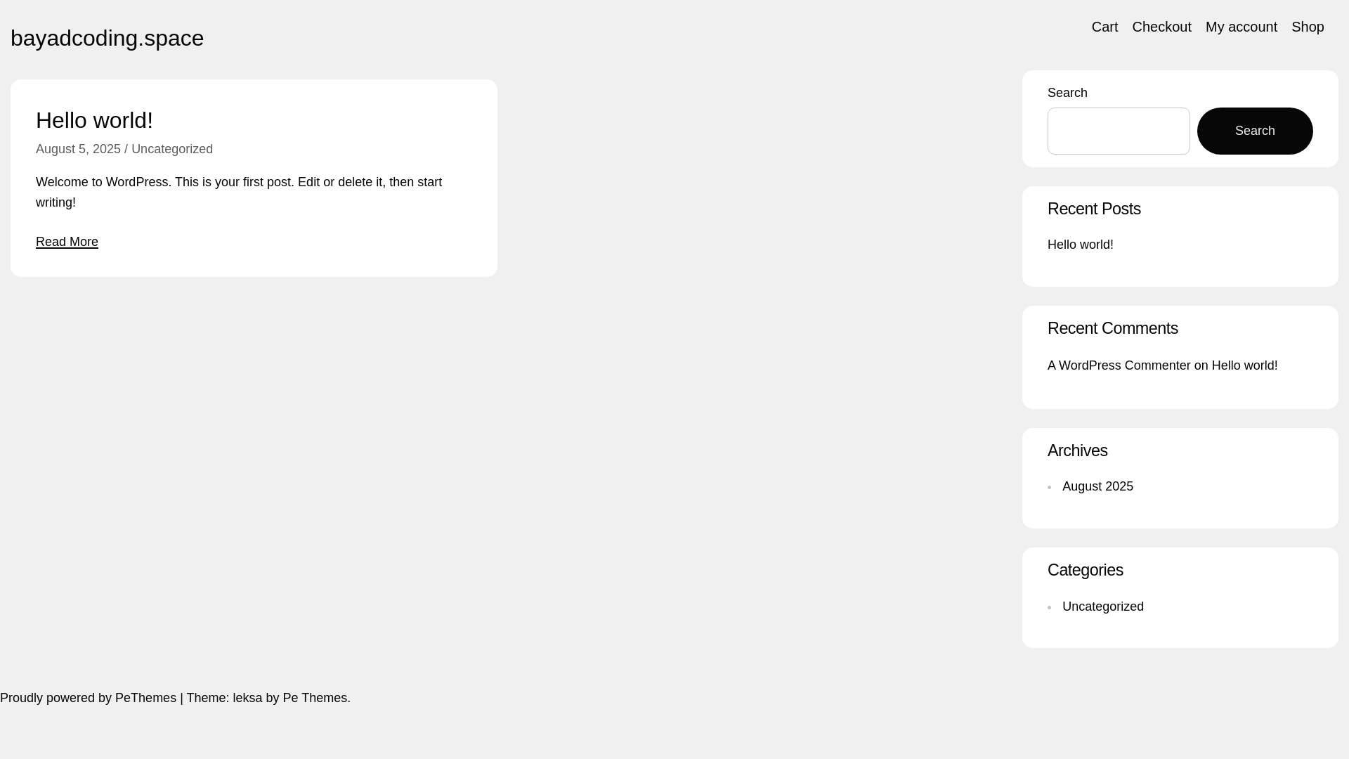 website screenshot of https://bayadcoding.space/