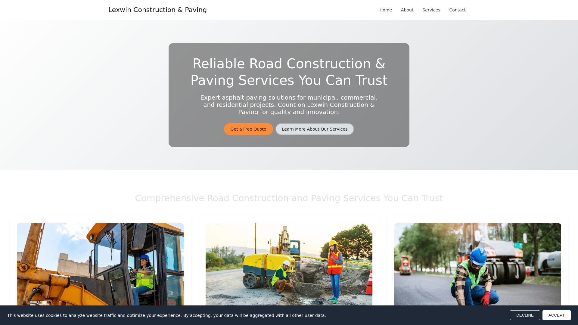 website screenshot of https://lexwinconstruction.com/