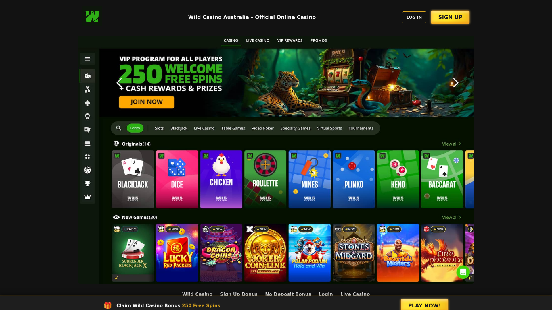 website screenshot of https://au-wildcasino-com.pages.dev/