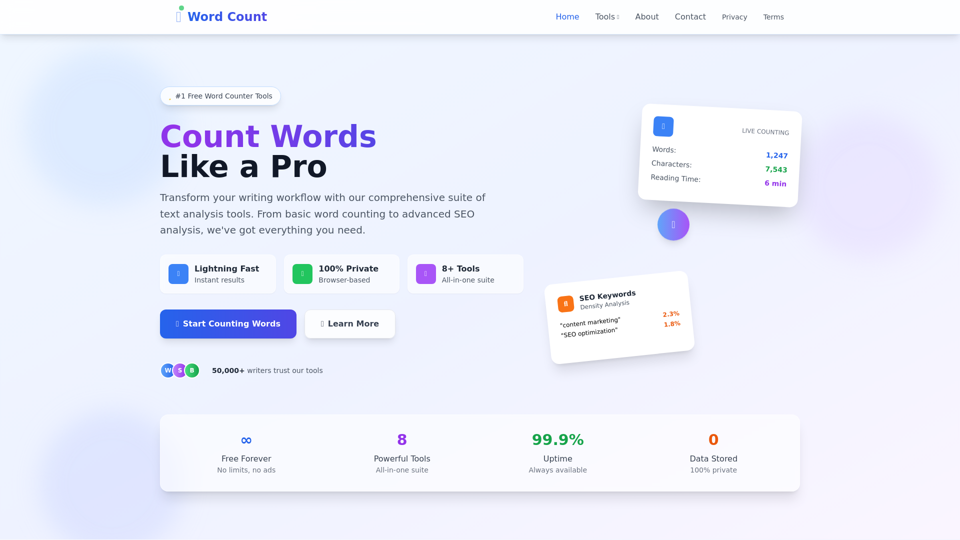 website screenshot of https://wordcountlite.com/