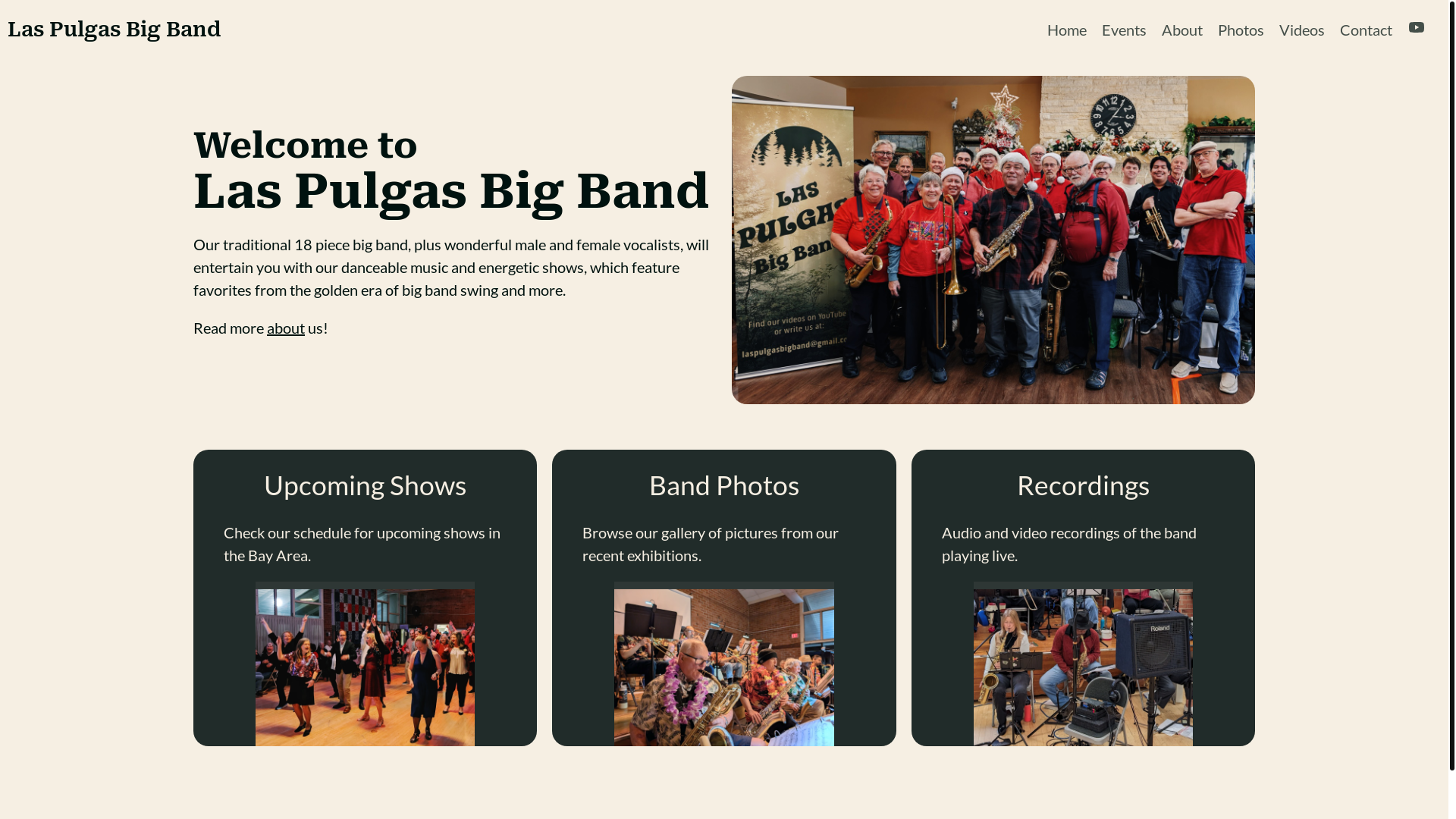 website screenshot of https://laspulgasbigband.pages.dev/
