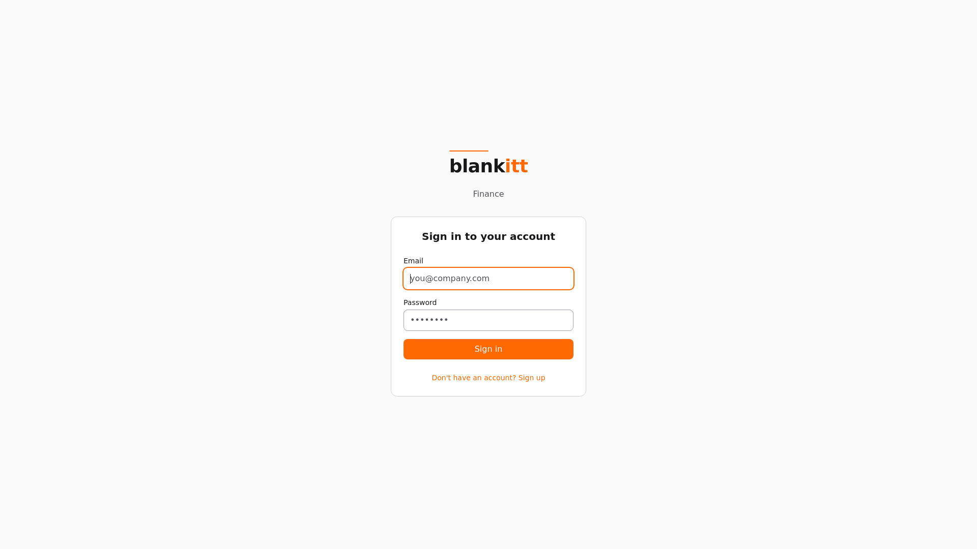 website screenshot of https://blankitt-finance-ui.pages.dev/