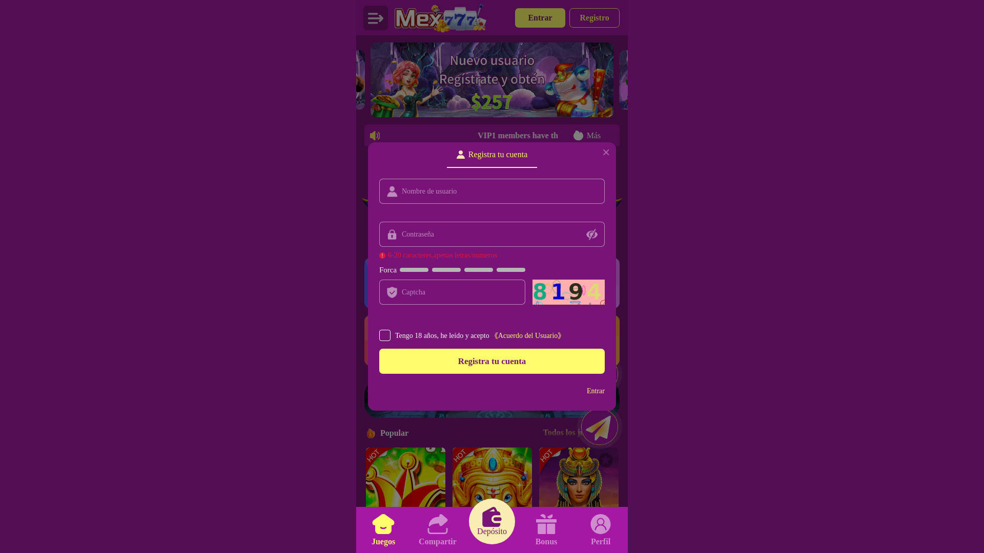website screenshot of https://www.mex777slots.icu/register/uy1sxb