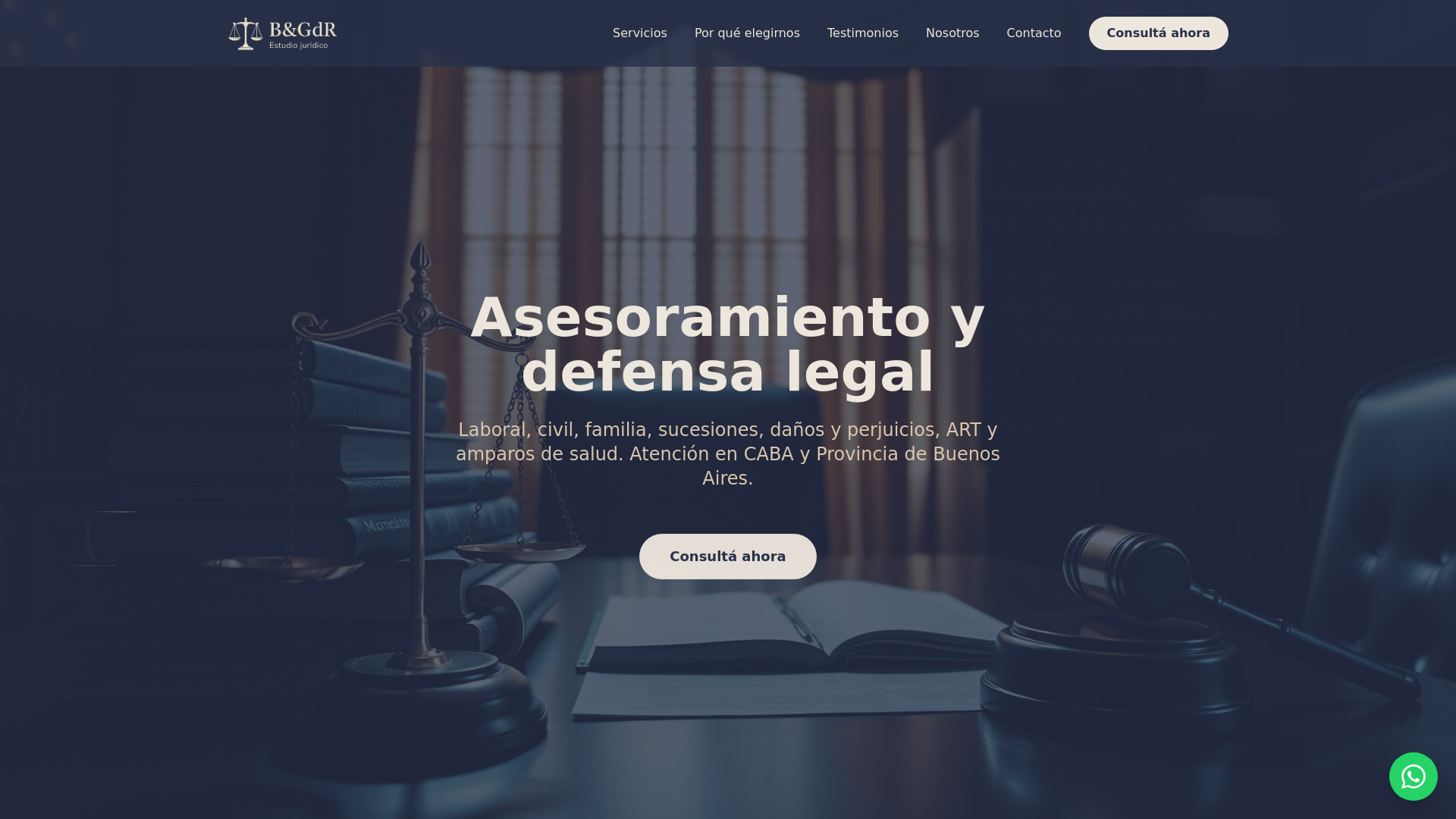 website screenshot of https://estudiobygdr.com.ar/