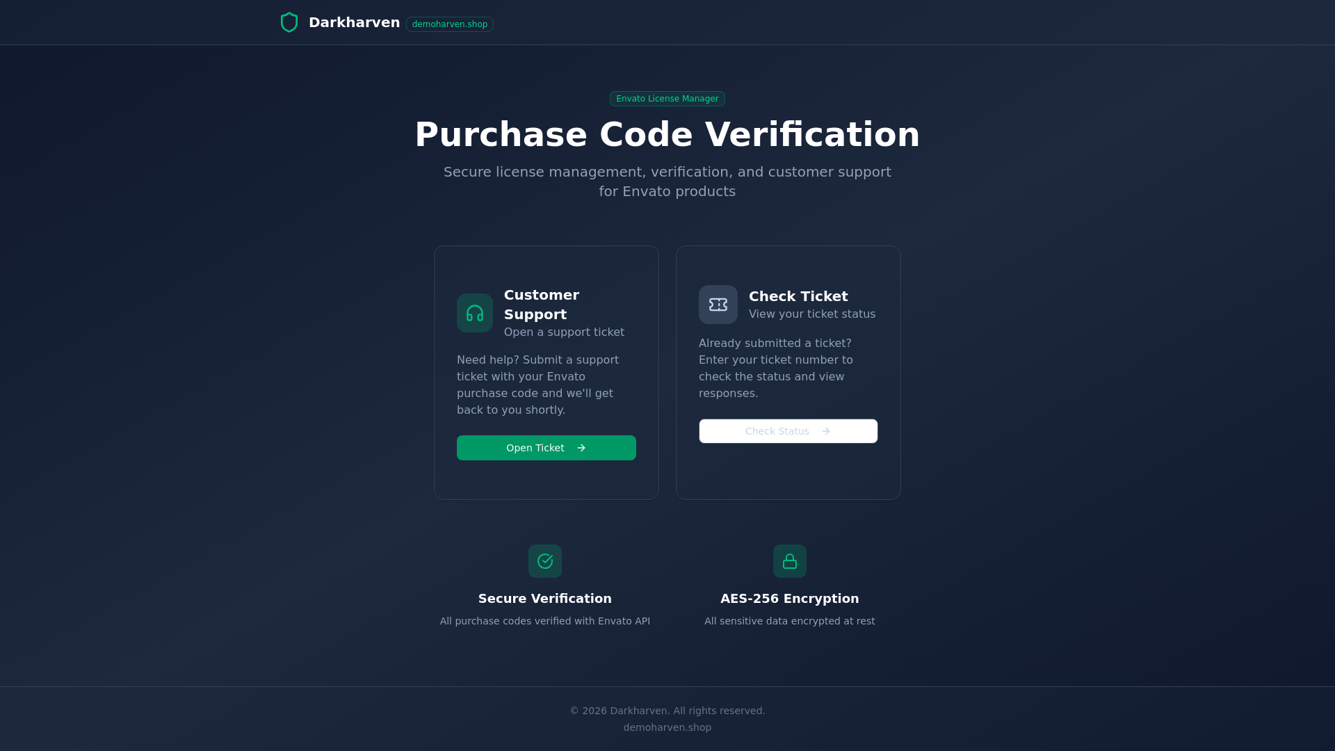 website screenshot of https://demoharven.shop/