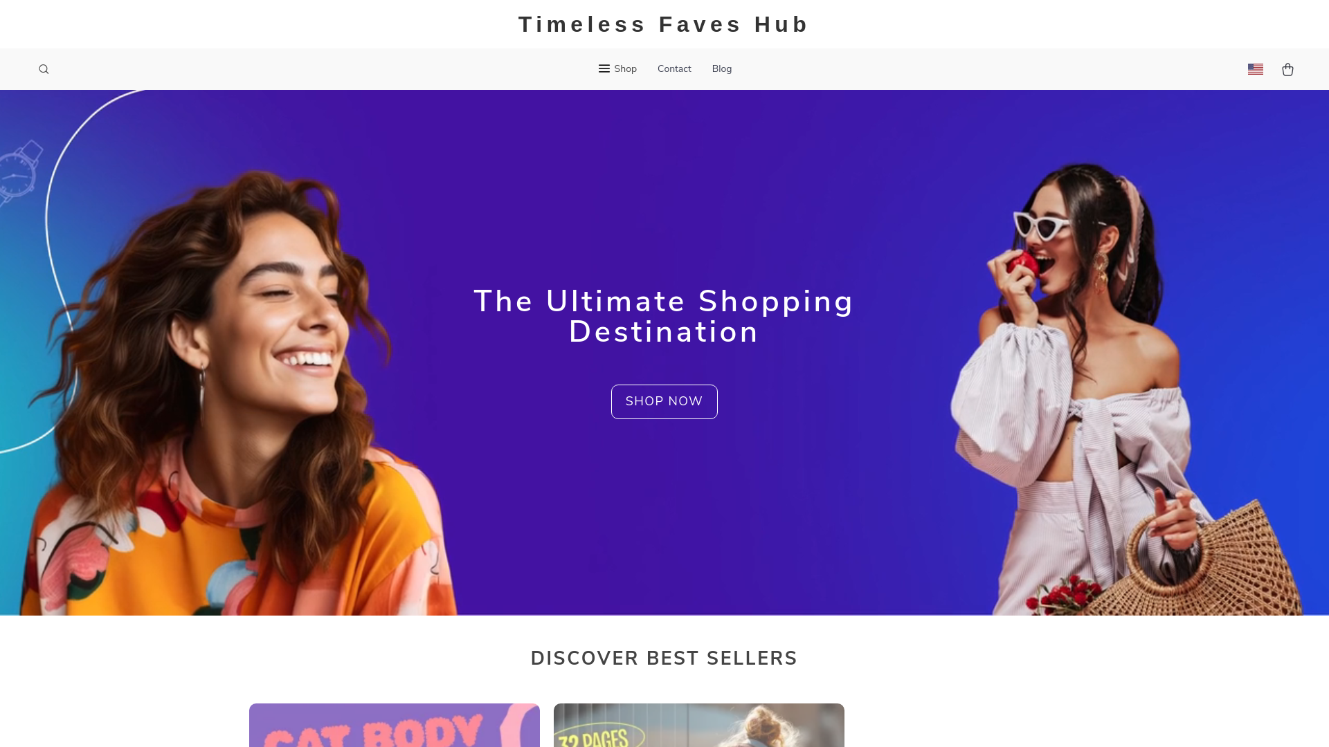 website screenshot of https://timelessfaveshub.shop