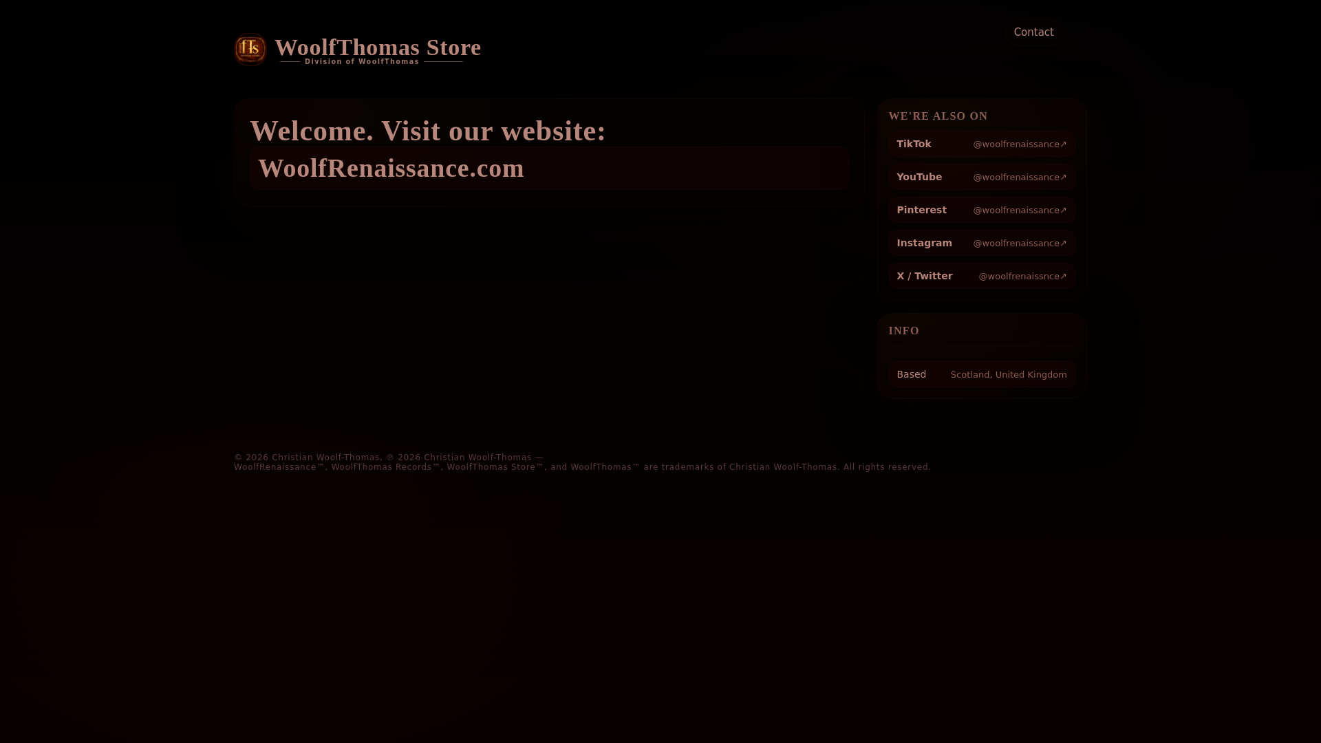 website screenshot of https://woolfthomasstore.pages.dev/
