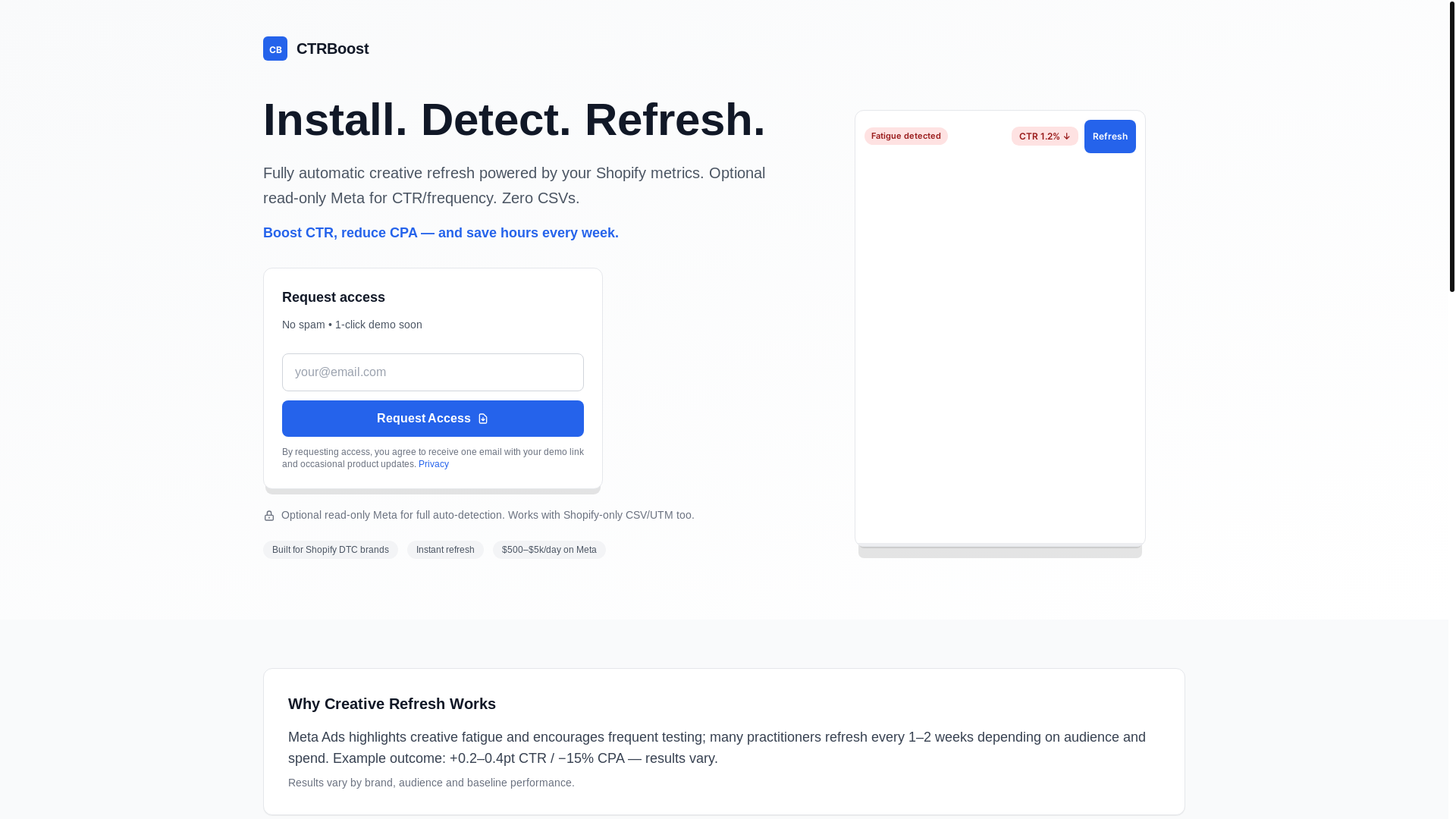 website screenshot of https://usectrboost.com/