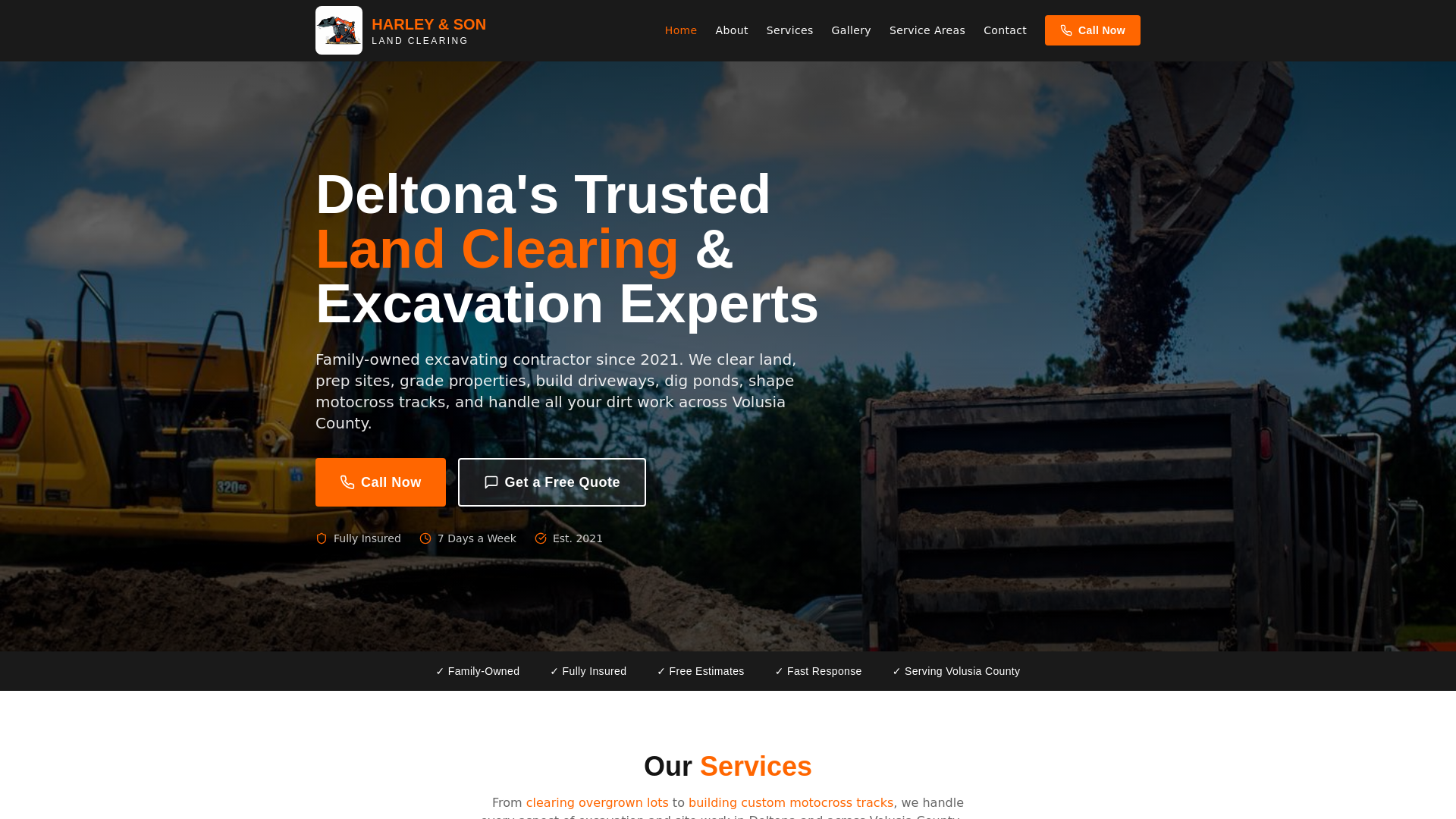 website screenshot of https://harleyandsonclearing.com/