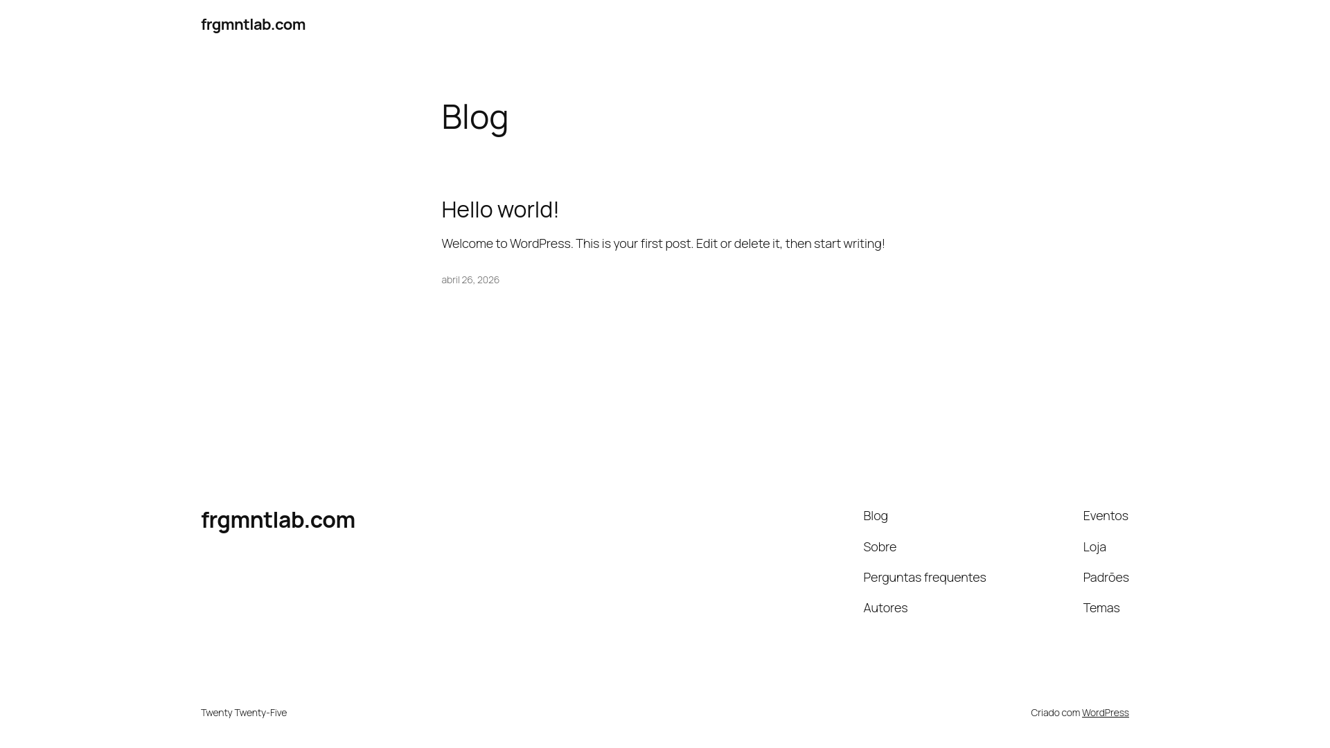 website screenshot of https://frgmntlab.com/