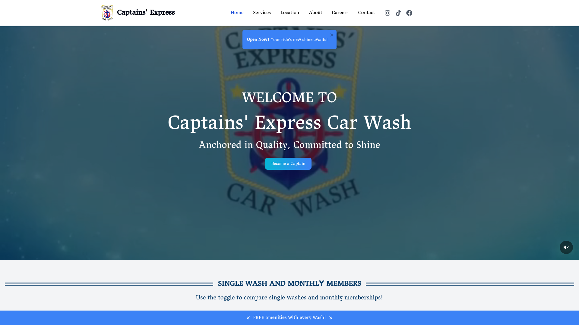 website screenshot of https://captainsexpresscarwash.pages.dev/