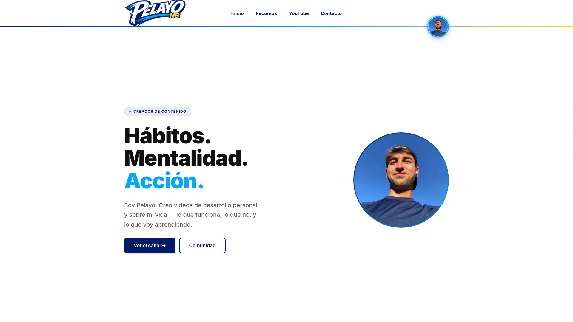 website screenshot of https://pelayonb.blog/