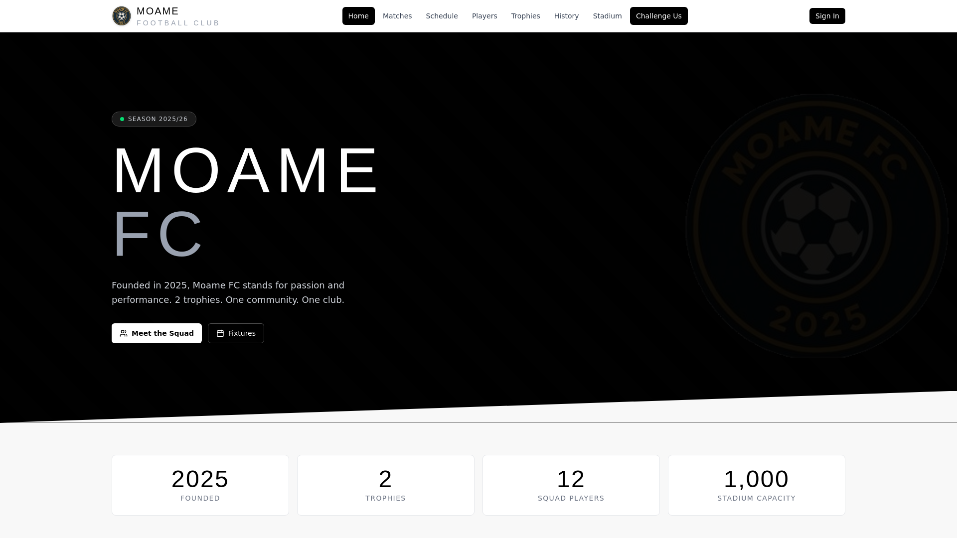 website screenshot of https://moamefc.com/