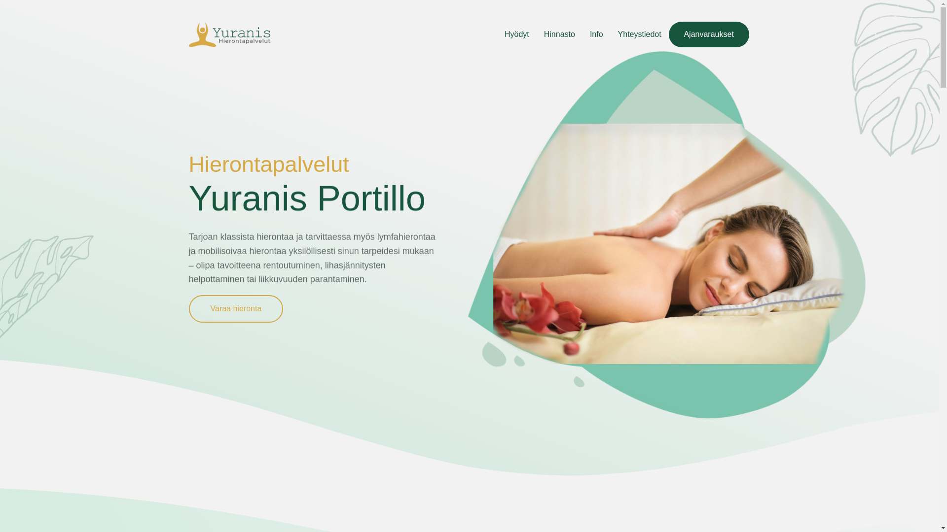 website screenshot of https://yuranis.fi/