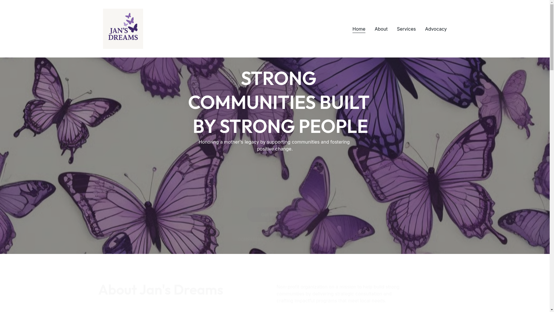 website screenshot of https://jansdreams.org/