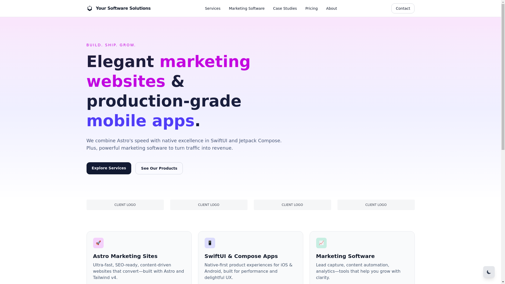 website screenshot of https://gibgosolutions-cloudflare-frontend.pages.dev/