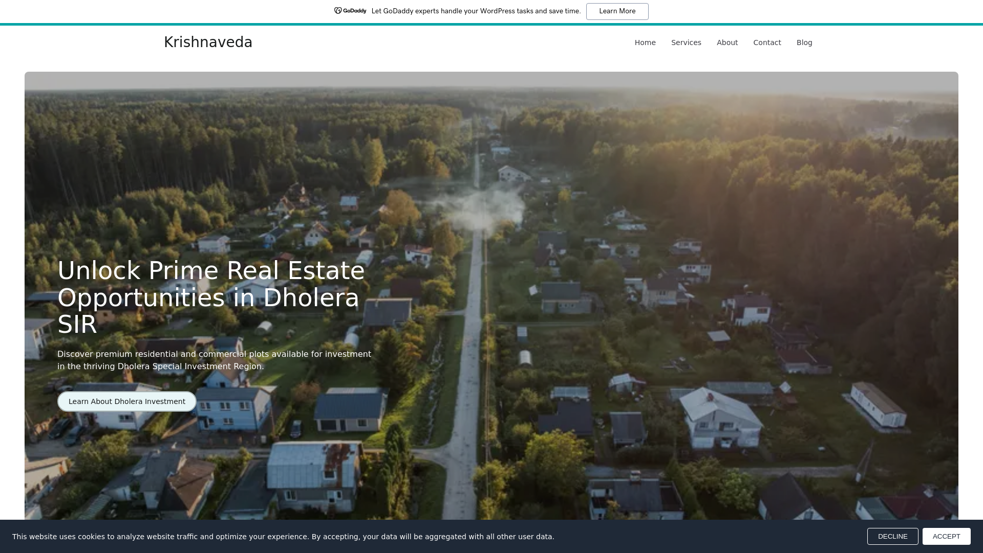 website screenshot of https://krishnaveda.live/