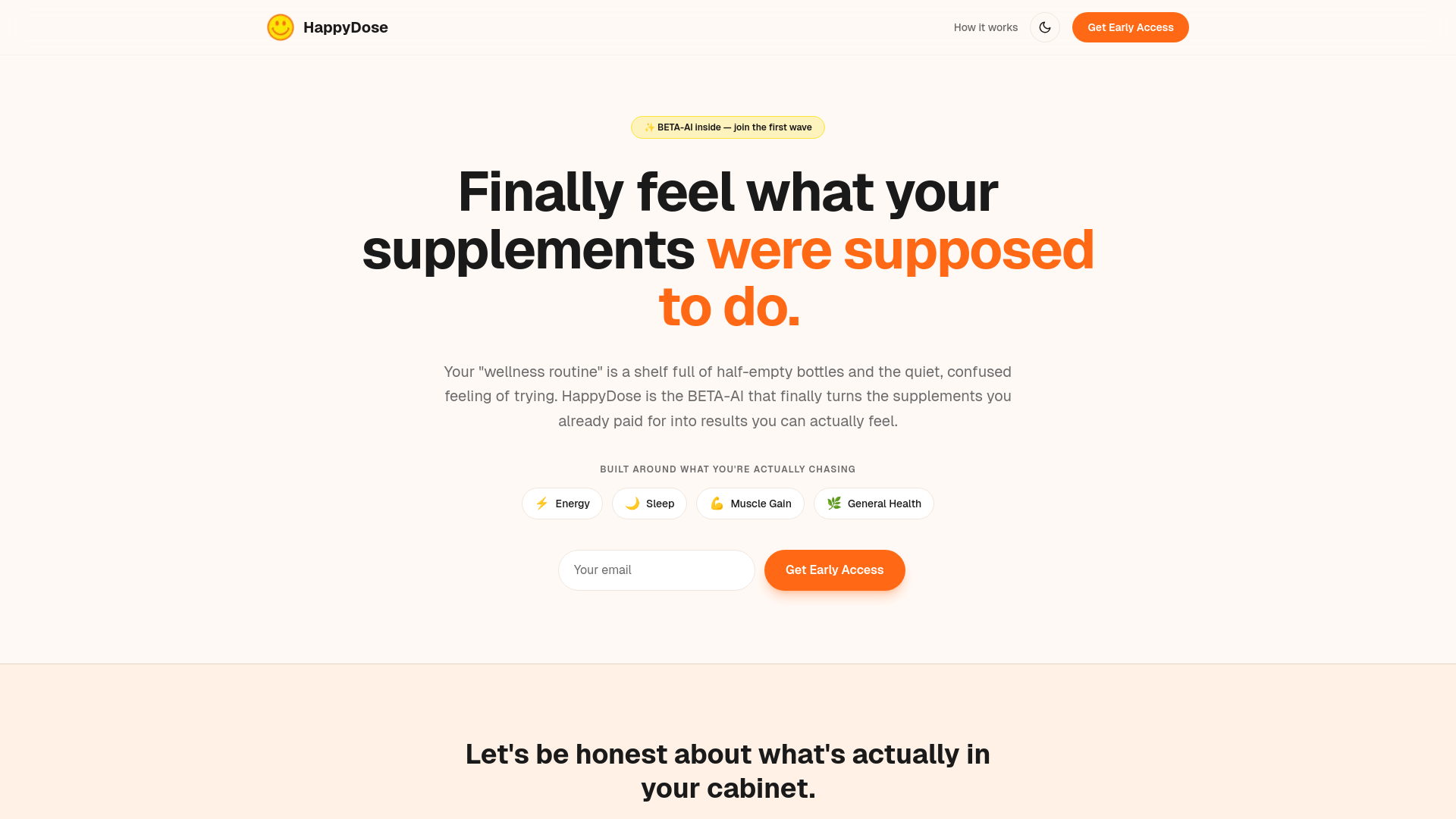 website screenshot of https://gethappydose.app/