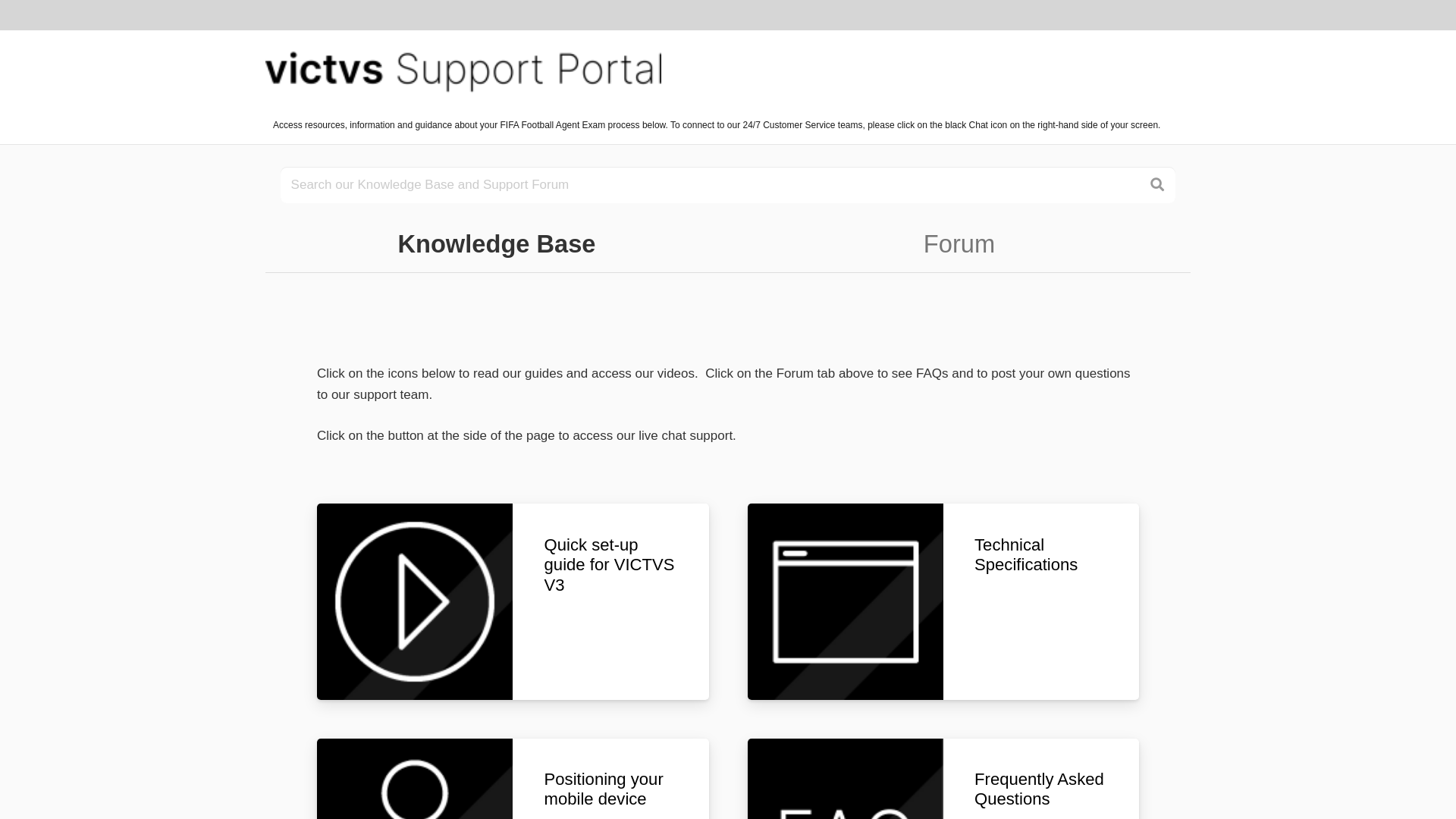 website screenshot of https://support.victvsv3.com/