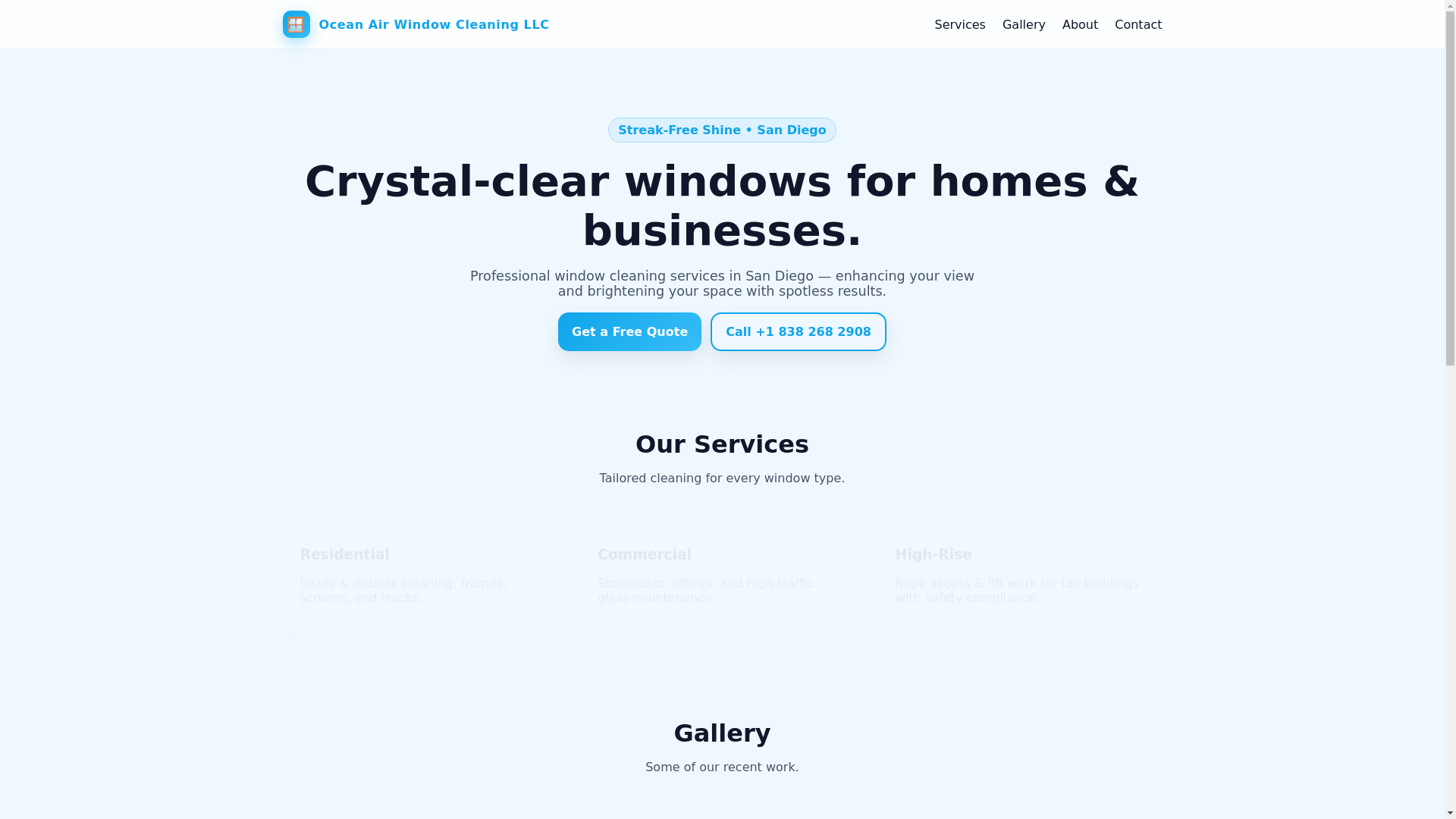website screenshot of https://oawindow.shop/