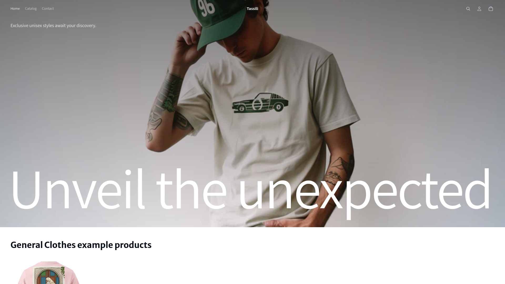 website screenshot of https://tassilicollection.com/