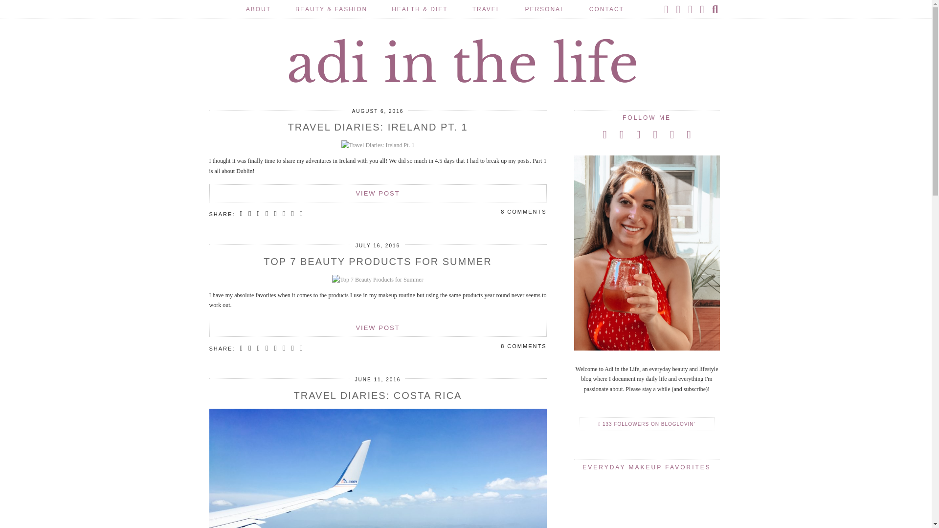 website screenshot of https://adiinthelife.com/