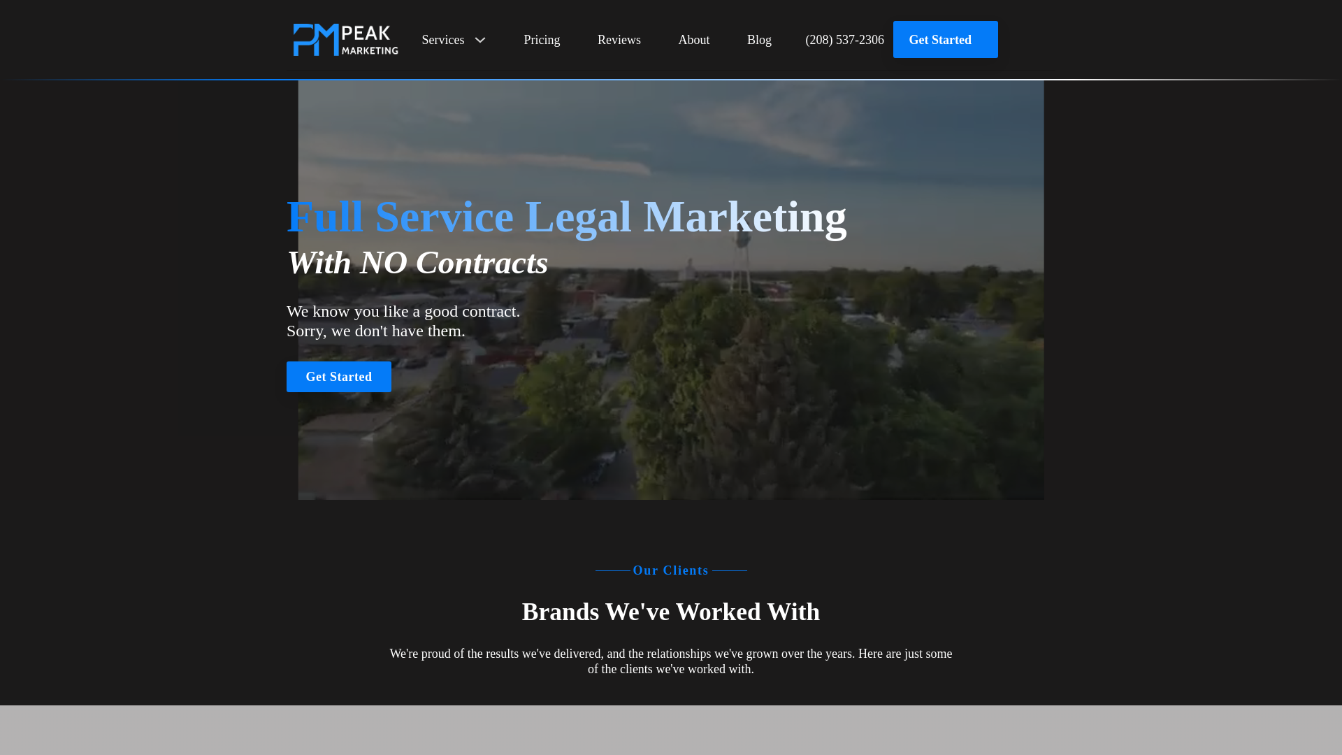 website screenshot of https://trypeakmarketingmedia.com/