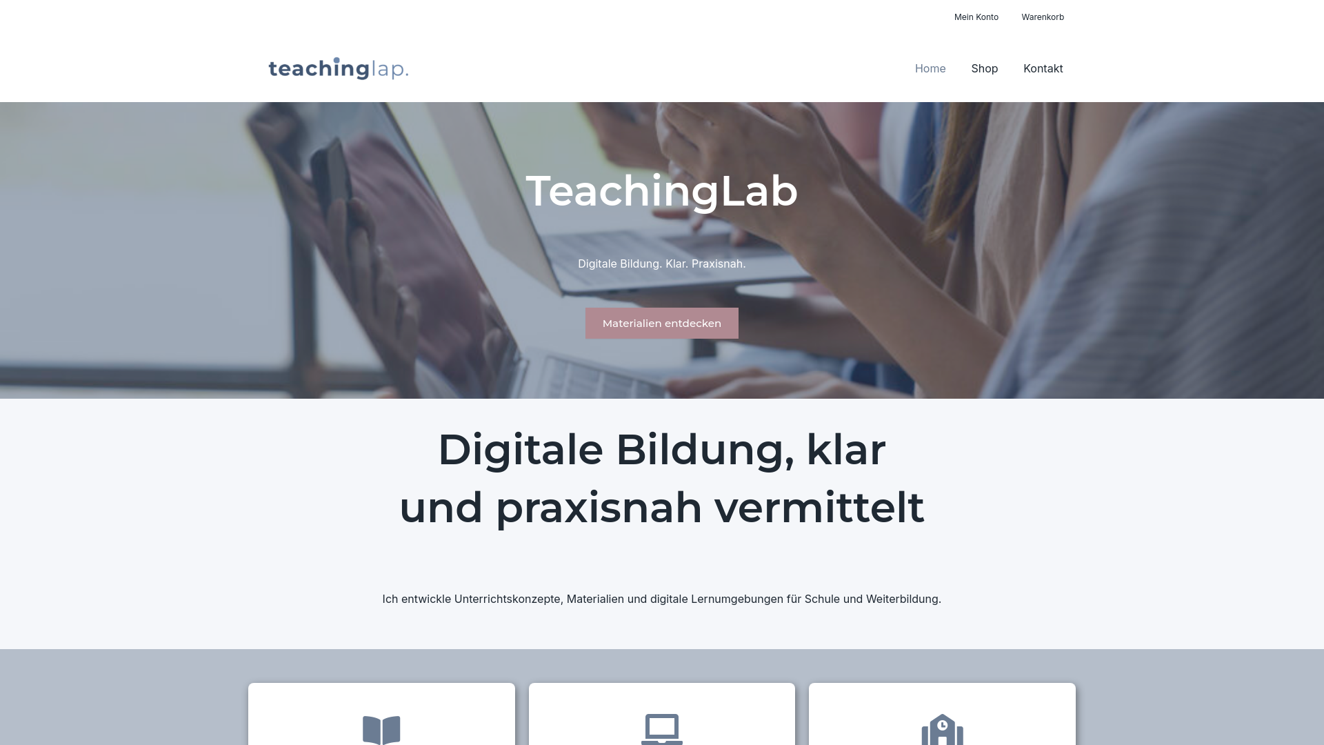website screenshot of https://teachinglab.at/