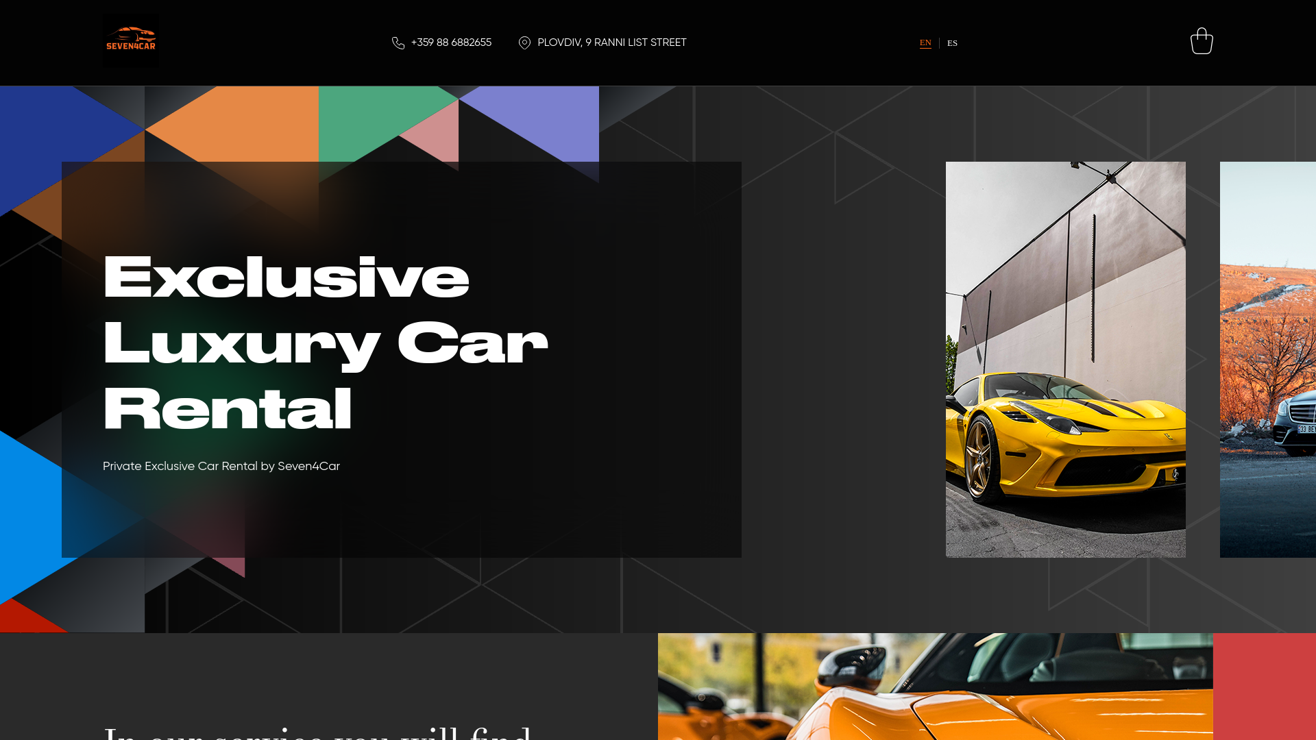 website screenshot of https://seven4car.com/