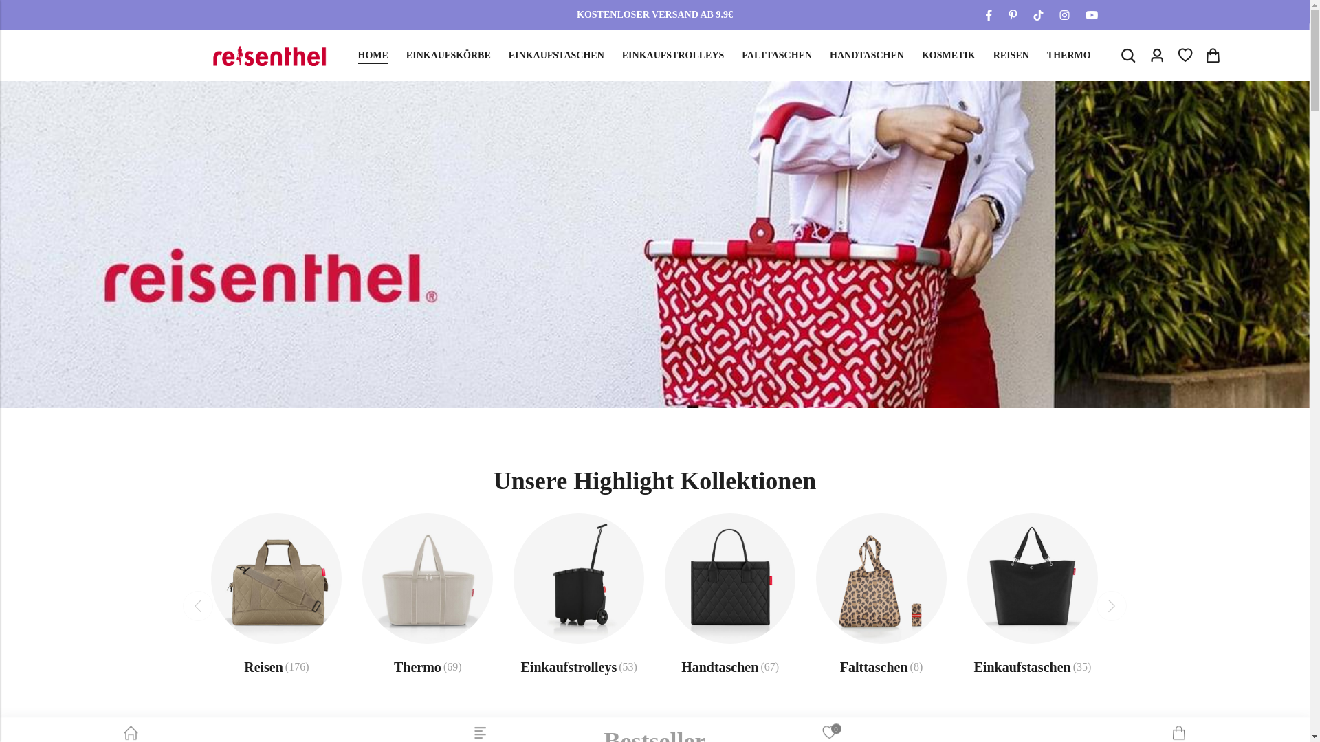 website screenshot of https://reisenthel.de.com/