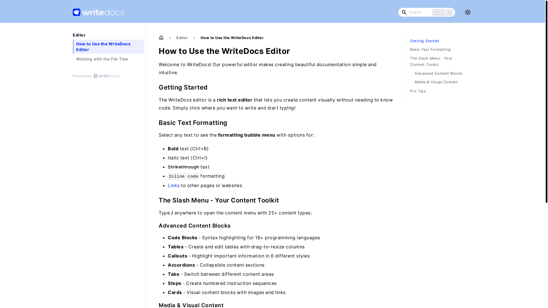 website screenshot of https://nosweat-docs.pages.dev/