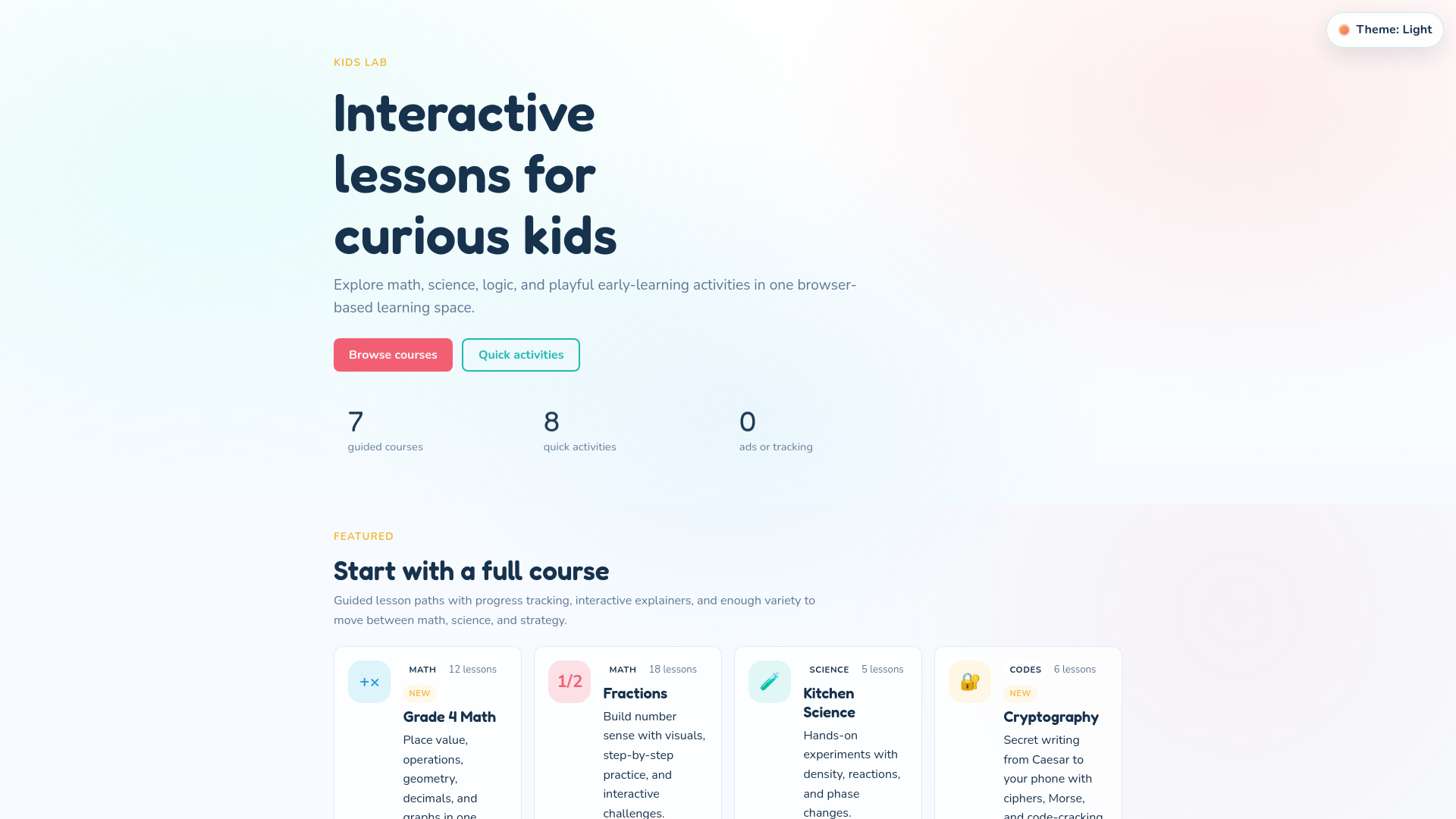 website screenshot of https://kids-lab.pages.dev/