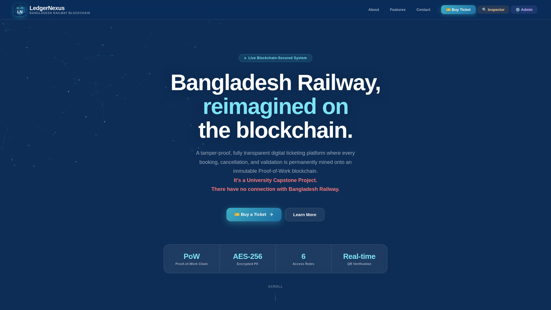 website screenshot of https://ledgernexus.org/