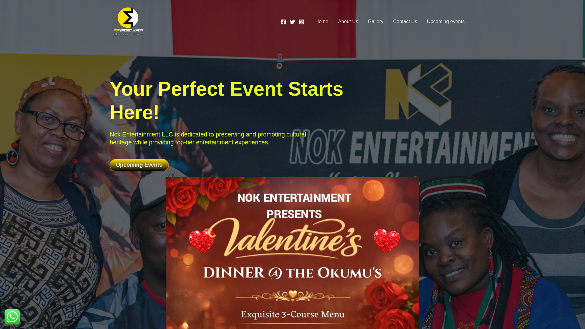 website screenshot of https://nokentertainment.com/