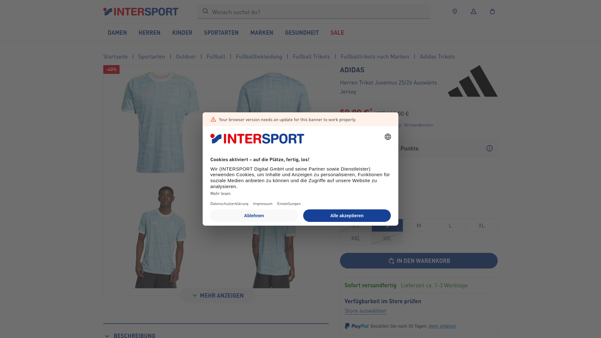 website screenshot of https://www.intersport.de/p/adidas-herren-trikot-juventus-2526-auswaerts-jersey-p2006660