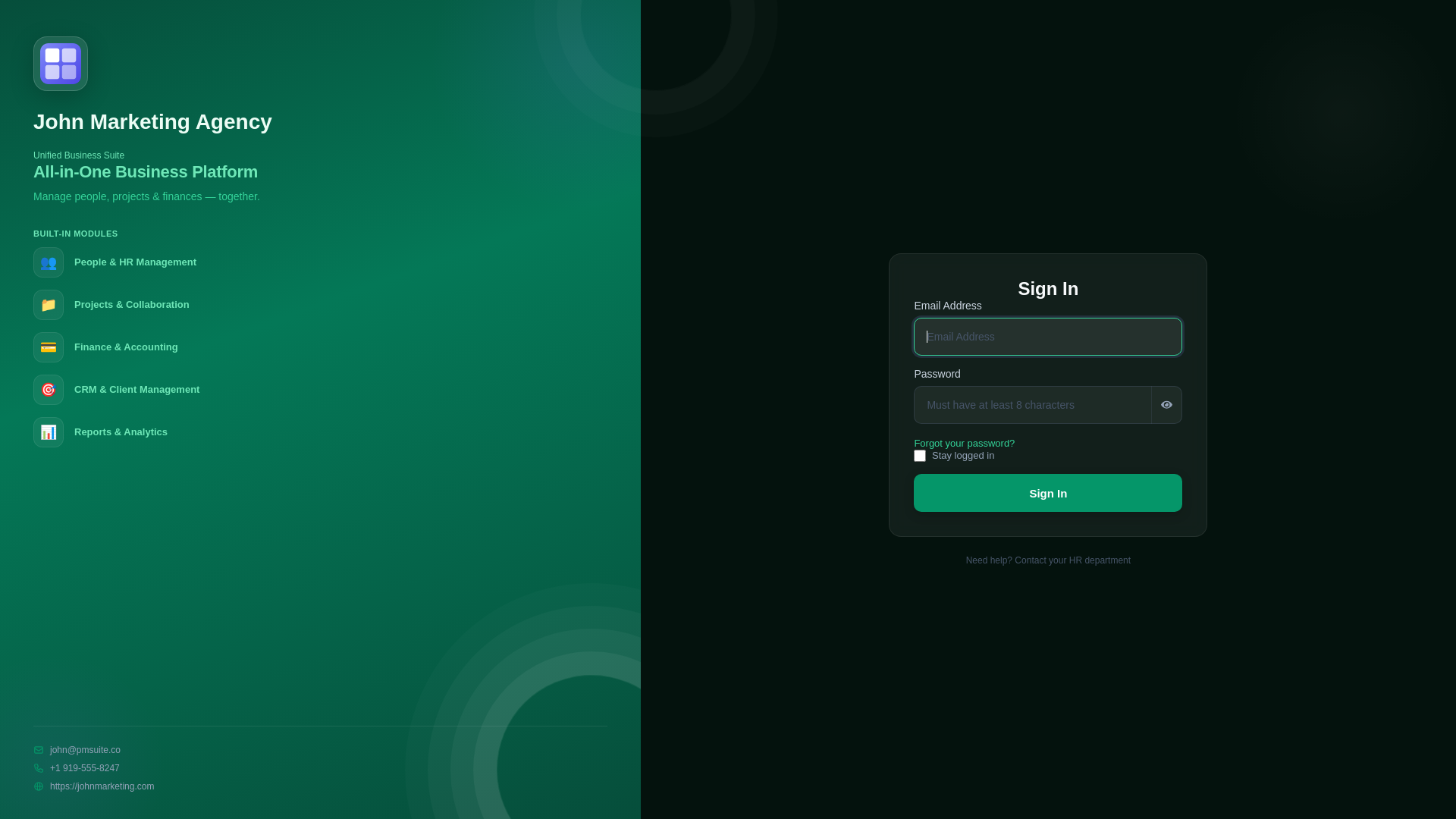 website screenshot of https://johnmarketing.site