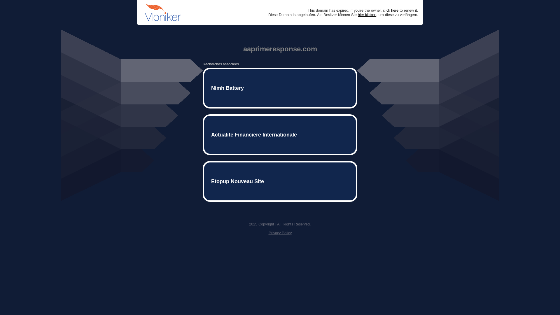 website screenshot of https://aaprimeresponse.com/