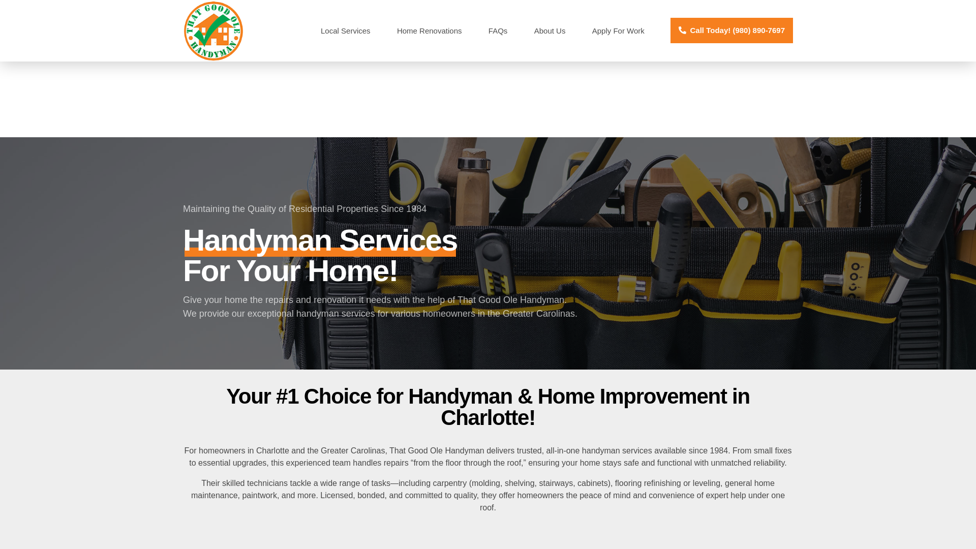 website screenshot of https://thatgoodolehandyman.ai/