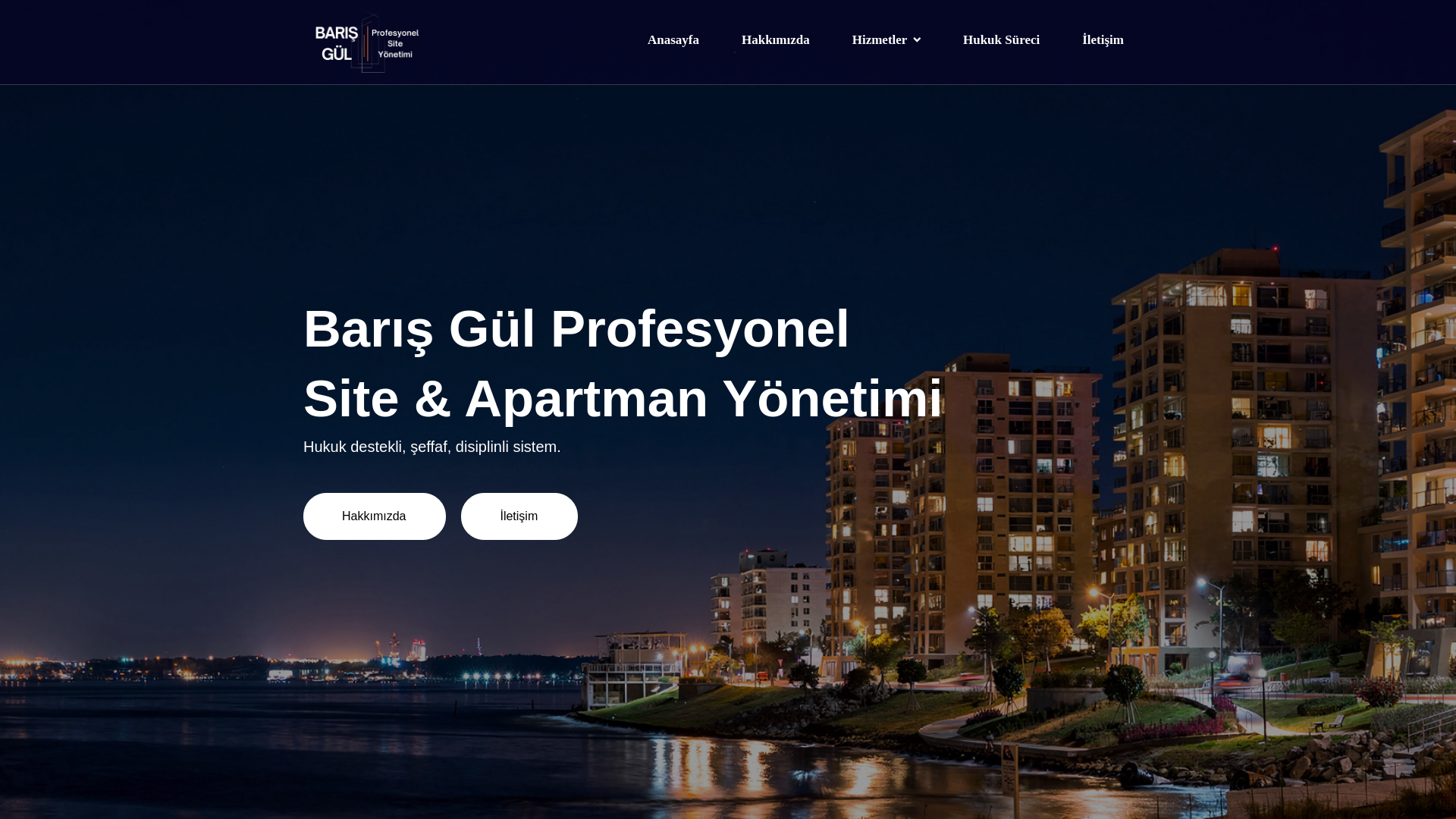 website screenshot of https://barisgulyonetim.com/
