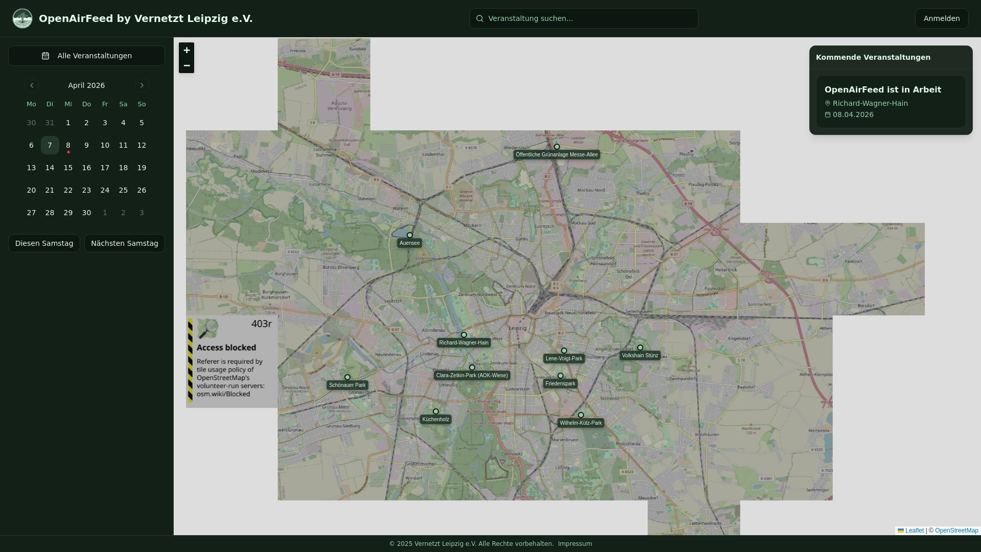 website screenshot of https://openairfeed.vernetztleipzig.de/