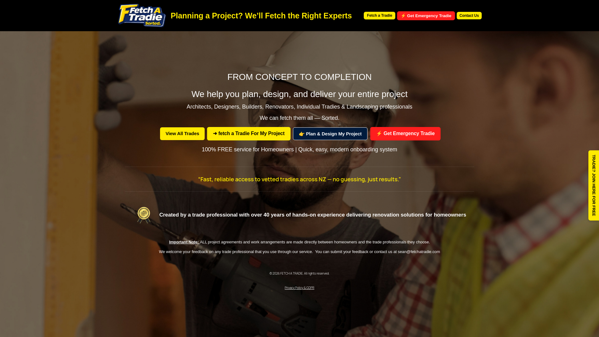 website screenshot of https://fetchatradie.com