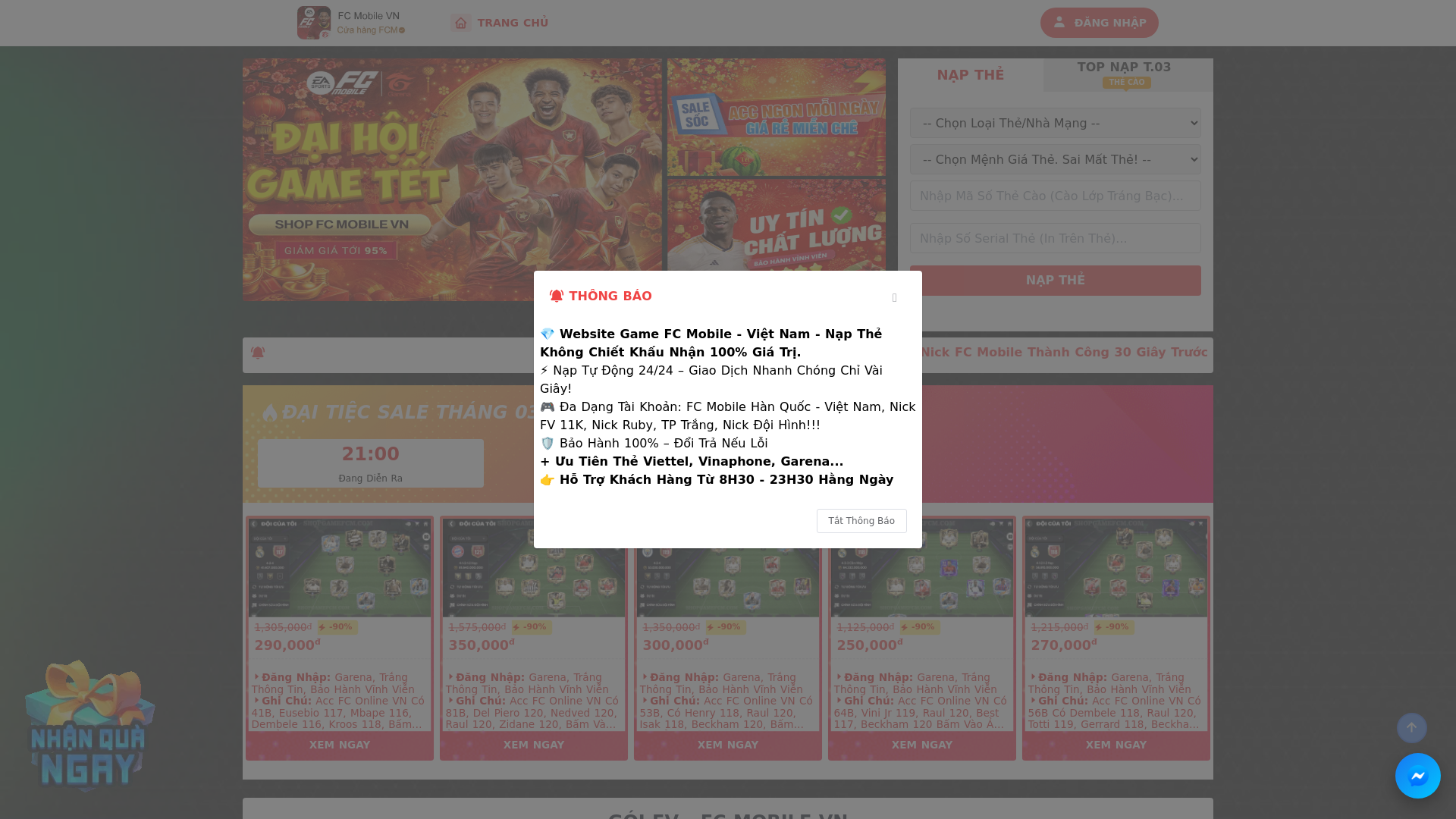 website screenshot of https://trangchufcm.com/