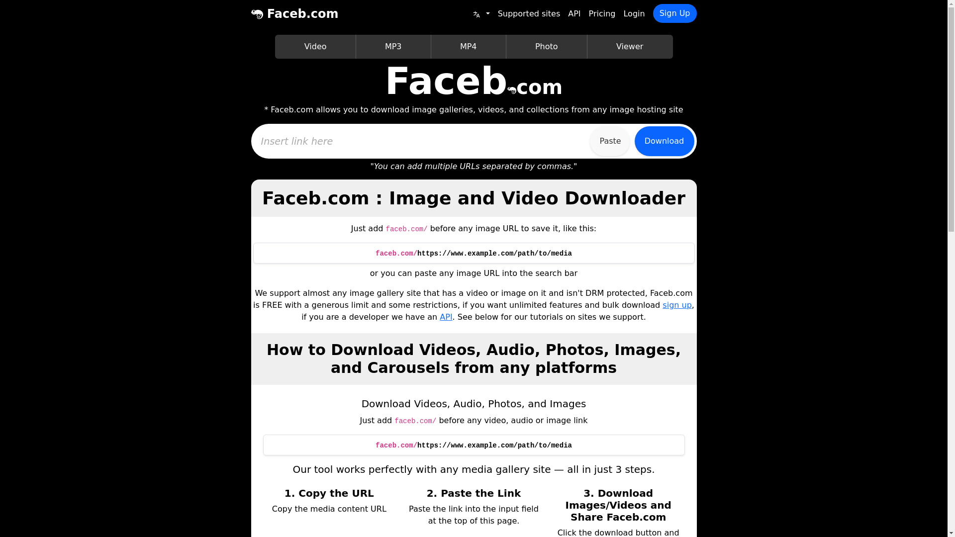 website screenshot of https://www.faceb.com/